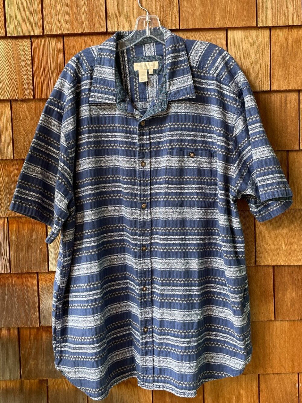 NWOT Territory Ahead Blue/Black/White Stripe Short Sleeve Shirt - Mens XXL